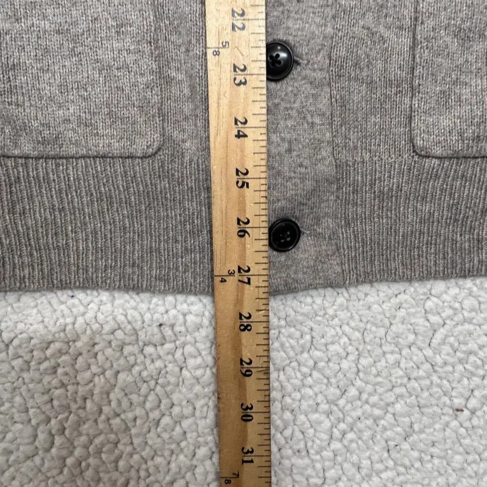 J. Crew Cardigan Large Mens Gray Merino Wool Blend Slim Softspun Sweater E0511